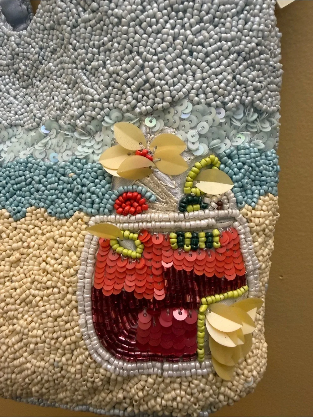 Made In India handcrafted Beaded “girl on Beach” Hobo Bag. NWT Tik Tok Famous